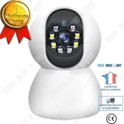 Online Kamera - TD® - Trådlös wifi-kamera - 3 miljoner pixlar - Rotation 360° - Inomhus Säkerhetsmonitorer & Videokameror