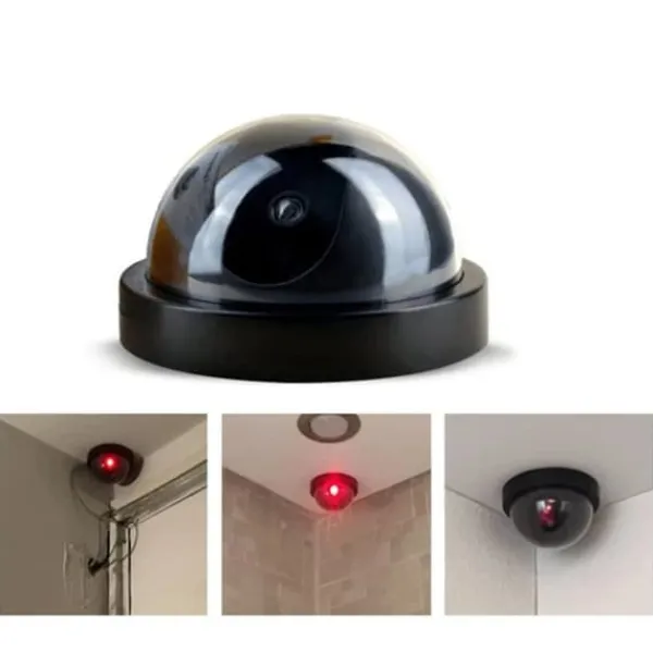 Kameraattrapp med LED | Dummy Övervakningskamera Svart