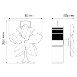 Discount Kaminfläkt för bättre värmefördelning 5 blad Svart Tillbehör Till Vedeldade Kaminer & Öppna Spisar