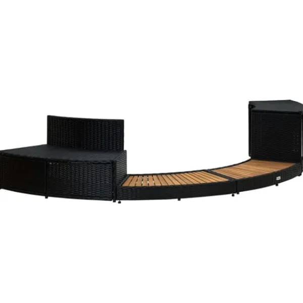 Kant till spabad svart konstrotting och massivt akaciaträ - Spakant - Spakanter - Home & Living