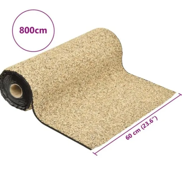 Kantmatta för trädgårdsdamm - Naturlig sand | Storlek: 800x60 cm
