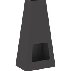 New Kegelformad vedeldad kamin i svart stål | Storlek: 50x35x100 cm | Utomhusvärme & atmosfär Vedeldade Kaminer