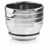 Keramisk blomkruka med stativ 13 cm silver