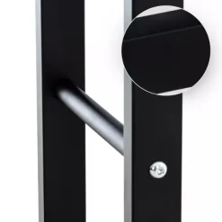 Keri Black Metal Firewood Rack with Wheels - 25x60x150cm