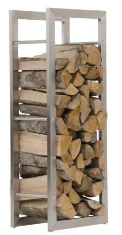 Sale Keri Handcrafted Stainless Steel Firewood Rack Indoor, 25x60x100 cm Tillbehör Till Vedeldade Kaminer & Öppna Spisar