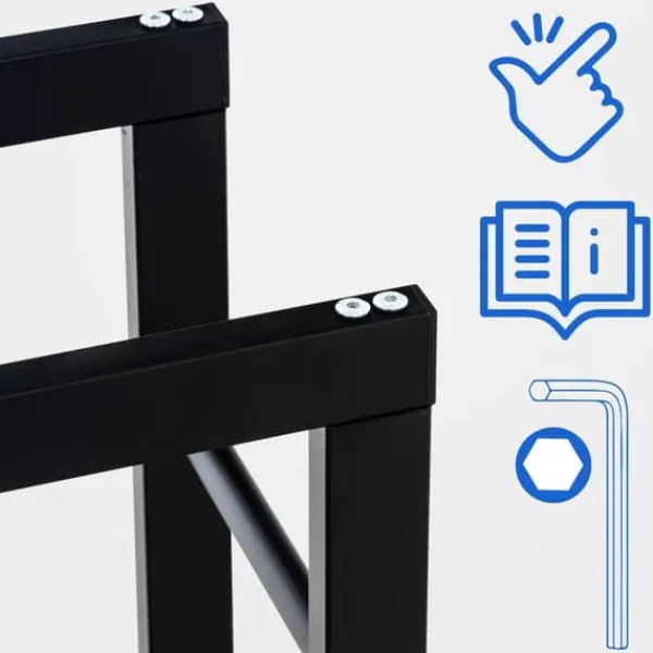 Keri V2 Firewood Rack - Black Metal, 25x60x100 cm
