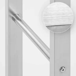 Keri V2 Stainless Steel Firewood Rack - 100x25x125 cm, Indoor Use, Stable Construction with Crossbars