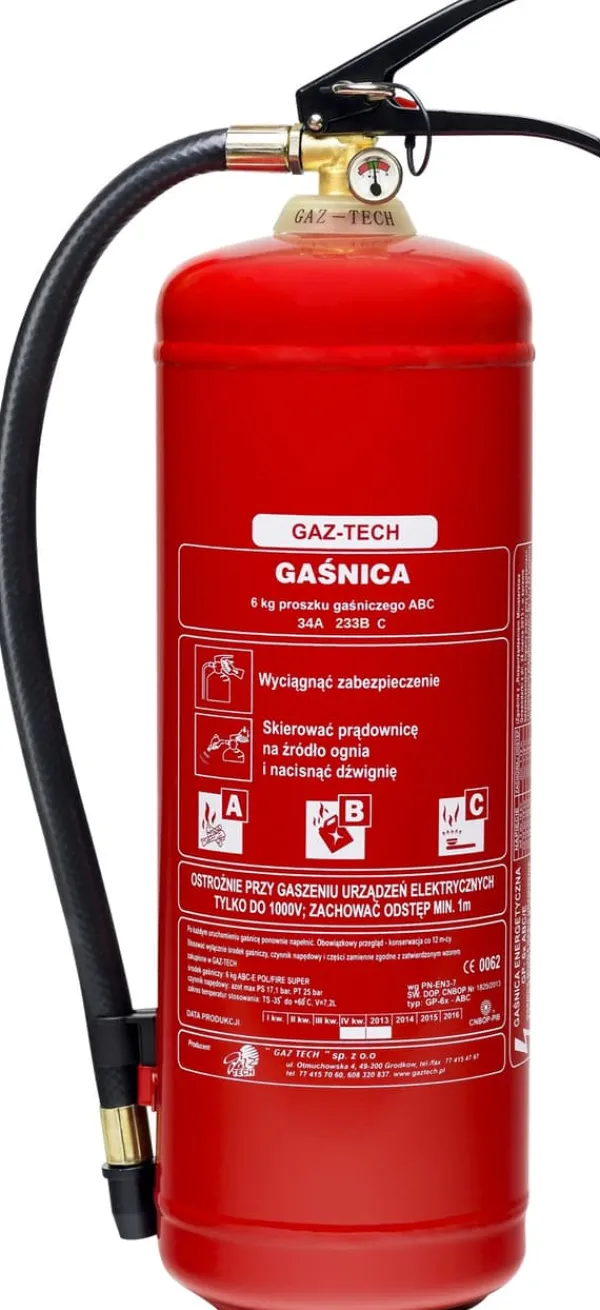 kg pulverbrandsläckare - OGP 6X ABC/E Brandsläckare