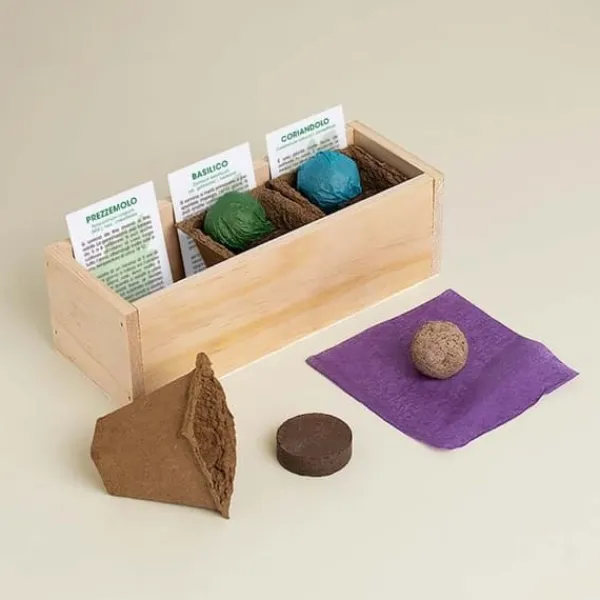 KIT FÖR GOURMET-SJÄLVODLING (PERSILJA, BASILIKA OCH KORIANDER) Kit För Växt- & Örtplantering
