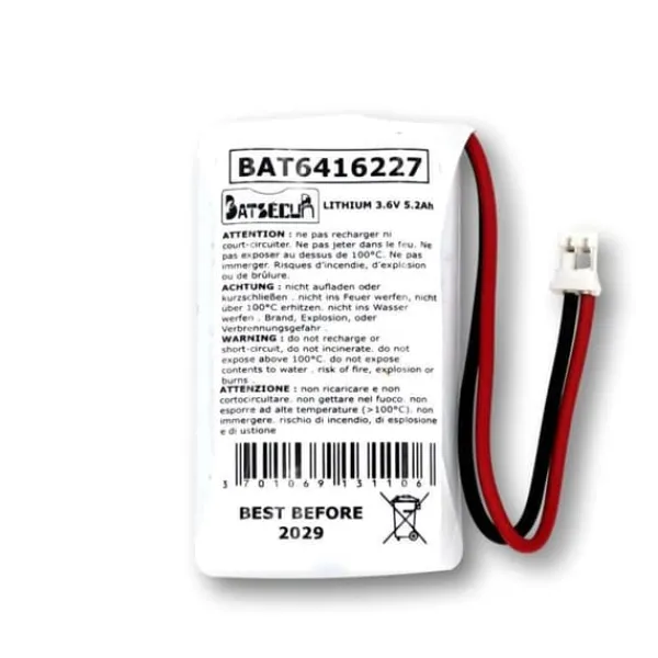 Sale Kit säkerhet BatsÉcur - BAT6416227 - BATSECUR - Batteri Alarma Kompatibel med 6416227 BP DME-DMBE Tyxal+ - 3.6V 5.2Ah LiSoCl2 Brandlarm