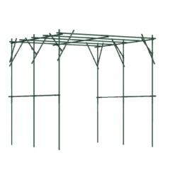 Klattrande Växtstöd, Polyetenbelagd Stålram, Justerbar Struktur, 223 cm x 223 cm x 223 cm, Triangulärt Stöddesign, Förstärkt med Metall Säkerhetsklipp | CDON