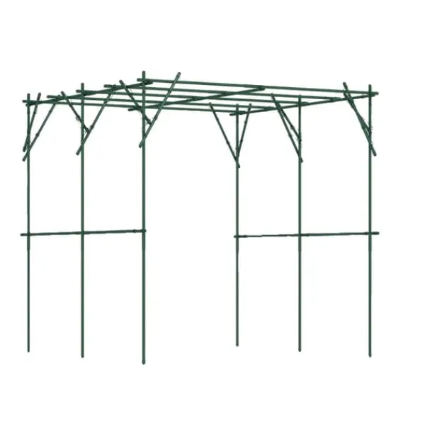 Klattrande Växtstöd, Polyetenbelagd Stålram, Justerbar Struktur, 223 cm x 223 cm x 223 cm, Triangulärt Stöddesign, Förstärkt med Metall Säkerhetsklipp | CDON