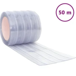 vidaXL Köldridå transparent 200x1,6 mm 50 m PVC