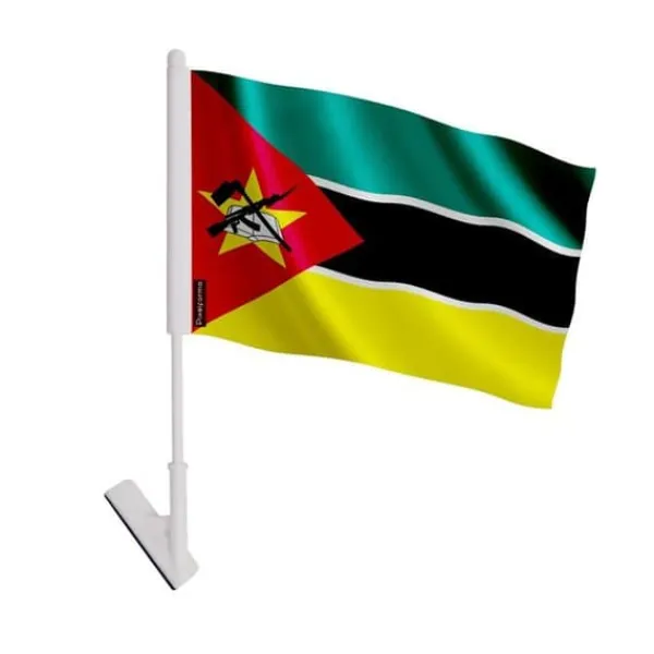 Klisterflagga - Moçambique - 14 x 21 cm - Hållbar polyester - Lätt - Framsida/baksida