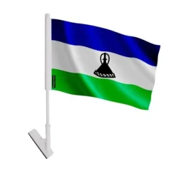 Klistret flagga - Lesotho - 14 x 21 cm - Hållbar polyester - Lätt - Framsidan/baksidan