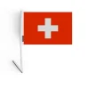 Klistret flagga - Schweiz - 14 x 21 cm - 10 stycken - Polyester - Lätt och robust
