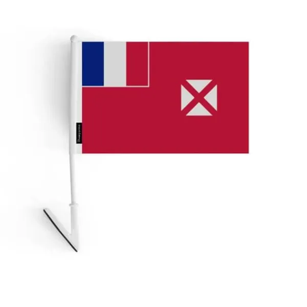Sale Klistret flagga - Wallis-och-Futuna - 14 x 21 cm - 10 stycken - Polyester - Lätt och hållbar Flaggor & Vindstrutar