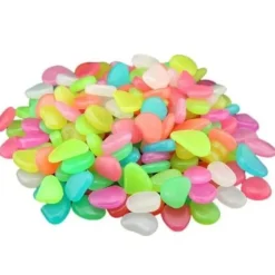 Clearance KL04626-Utomhus lysande sten, 100 st konstgjorda fluorescerande småsten dekoration för trädgård Pathway poolbelysning Trädgårdsstenar & Klivstenar