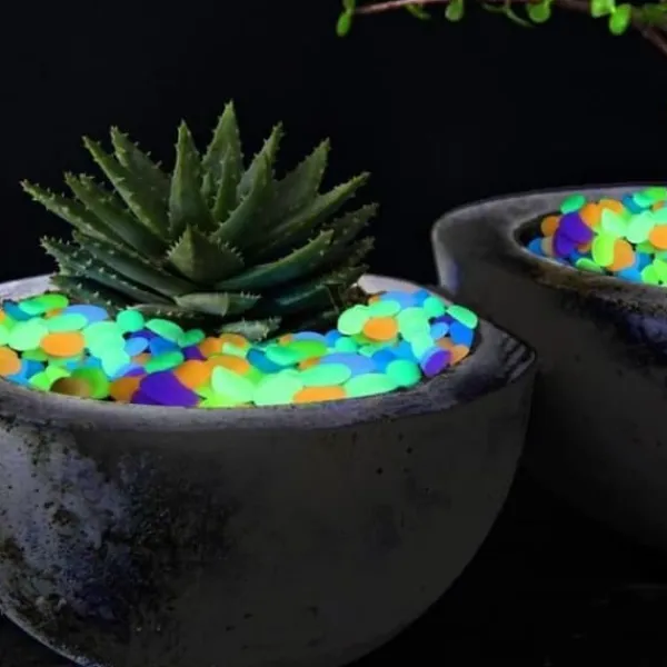 Clearance KL04626-Utomhus lysande sten, 100 st konstgjorda fluorescerande småsten dekoration för trädgård Pathway poolbelysning Trädgårdsstenar & Klivstenar