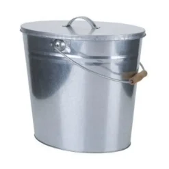 Discount Kohleneimer - Kamino-Flam - Galvaniserad - 15 liter - Med lock och transporthandtag Tillbehör Till Vedeldade Kaminer & Öppna Spisar