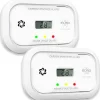 Discount Koldioxiddetektor - ELRO - FC5010 - 2-Pack - Skärm - Larm 85 dB - Batterier 10 år Rök- & Koloxiddetektorer