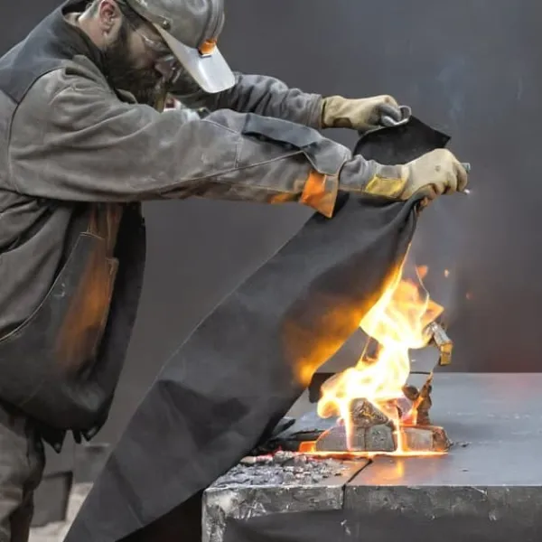 Kolfiltsvetsfilt 4-pack, 37"x36" flamskyddande, upp till 1800°F värmebeständig kolfiber brandskyddsmatta.