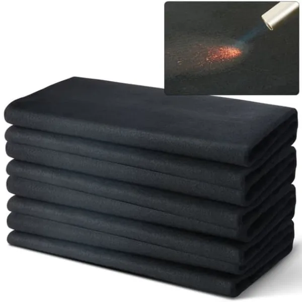Kolfiltsvetsfilt 4-pack, 37"x36" flamskyddande, upp till 1800°F värmebeständig kolfiber brandskyddsmatta.