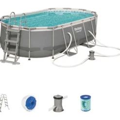 Sale Komplett familjepool - Power Steel pool 7.250L 424x250x100 cm Pooler