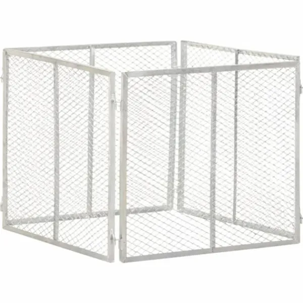 Kompost i galvaniserat järn - Optimal nedbrytning av trädgårdsavfall | Storlek: 85x85x70 cm