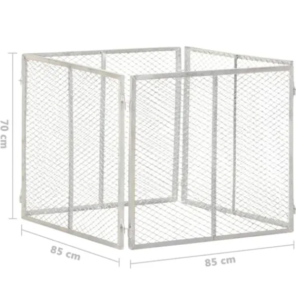 Kompost i galvaniserat järn - Optimal nedbrytning av trädgårdsavfall | Storlek: 85x85x70 cm