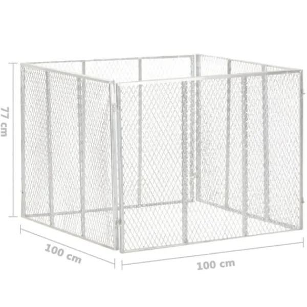 Clearance Kompost 100x100x77 cm galvaniserat järn - Kompost - Komposter - Home & Living Kompostering