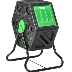 Best Kompostbehållare 65 L – roterbar snabbkompost, vädertålig plast 60×49×77 cm Kompostering