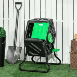 Best Kompostbehållare 65 L – roterbar snabbkompost, vädertålig plast 60×49×77 cm Kompostering