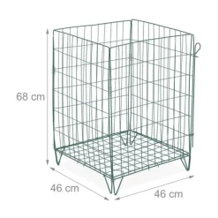 Kompostbehållare, Metall, 68x46x46 cm, Grön