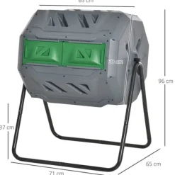 Best Kompostbehållare, 71x65x96 cm, Grå Kompostering