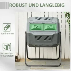 Best Kompostbehållare, 71x65x96 cm, Grå Kompostering