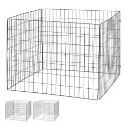 New Kompostbehållarset, Metall, 70x90x90 cm, Svart Kompostering