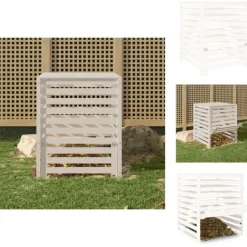 Discount Komposterare - Living Kompostlåda vit 82,5x82,5x99,5 cm massiv furu Kompostering