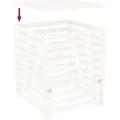 Discount Komposterare - Living Kompostlåda vit 82,5x82,5x99,5 cm massiv furu Kompostering