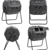 Kompostlåda för trädgården svart 73x64x95 cm 160 L - Kompostbehållare - Kompostlåda - Home & Living