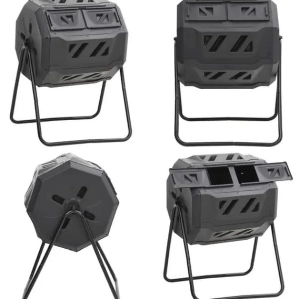 Kompostlåda för trädgården svart 73x64x95 cm 160 L - Kompostbehållare - Kompostlåda - Home & Living