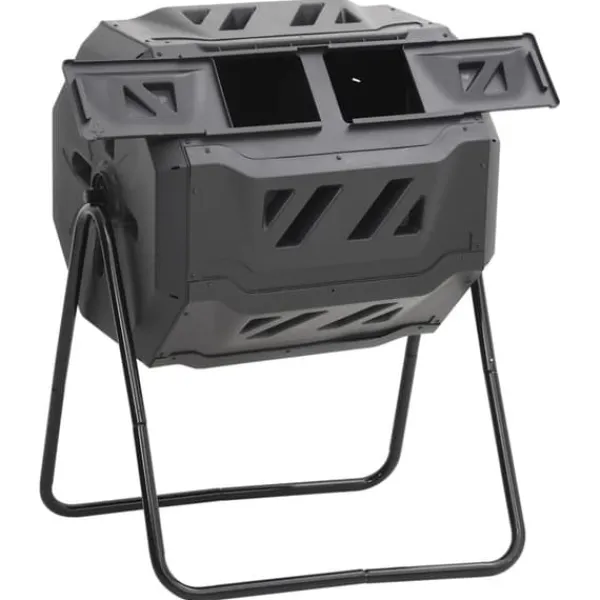 Kompostlåda för trädgården svart 73x64x95 cm 160 L - Kompostbehållare - Kompostlåda - Home & Living