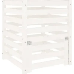 vidaXL Kompostlåda vit 63,5x63,5x77,5 cm massiv furu