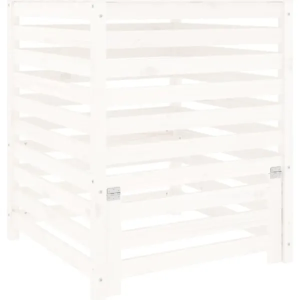 Hot Kompostlåda vit 82,5x82,5x99,5 cm massiv furu Kompostering