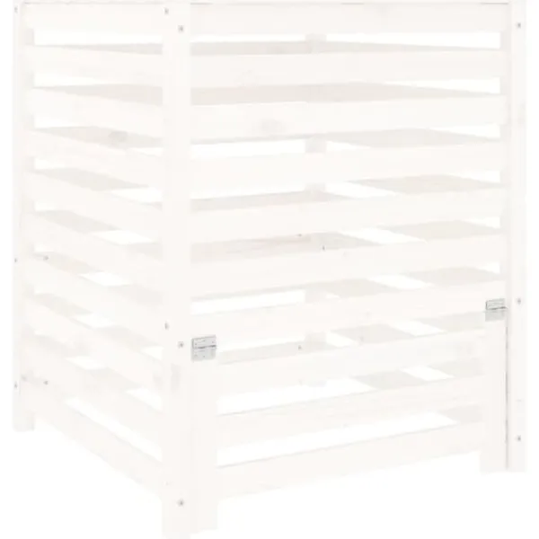 vidaXL Kompostlåda vit 82,5x82,5x99,5 cm massiv furu