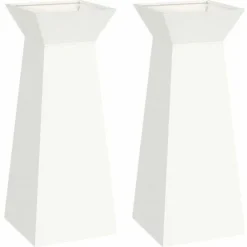 Konformad växtställning i vit plast - Modern dekoration för inomhus och utomhus | Storlek: 40x40x101 cm | Färg: Vit