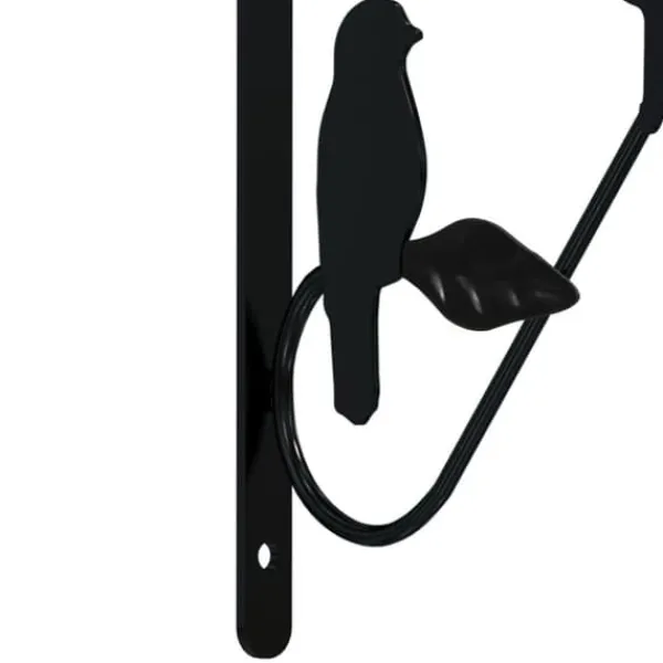 Konsoler för hängande korgar - 4 st svart stål | Färg: Svart | Storlek: Standard