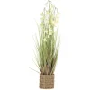 Clearance Konstgjord blomma I TRÄDGÅRD H87cm, vit campanula, gräs med kruka Blommor