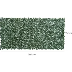 Konstgjord häck 300x150 cm, mörkgrön, insynsskydd för trädgård & balkong