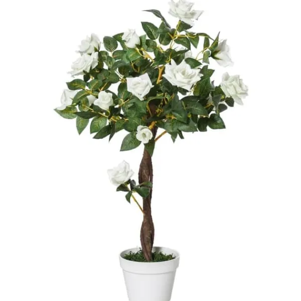 Konstgjord rosbuske 90 cm med kruka, för hem, kontor & trädgård